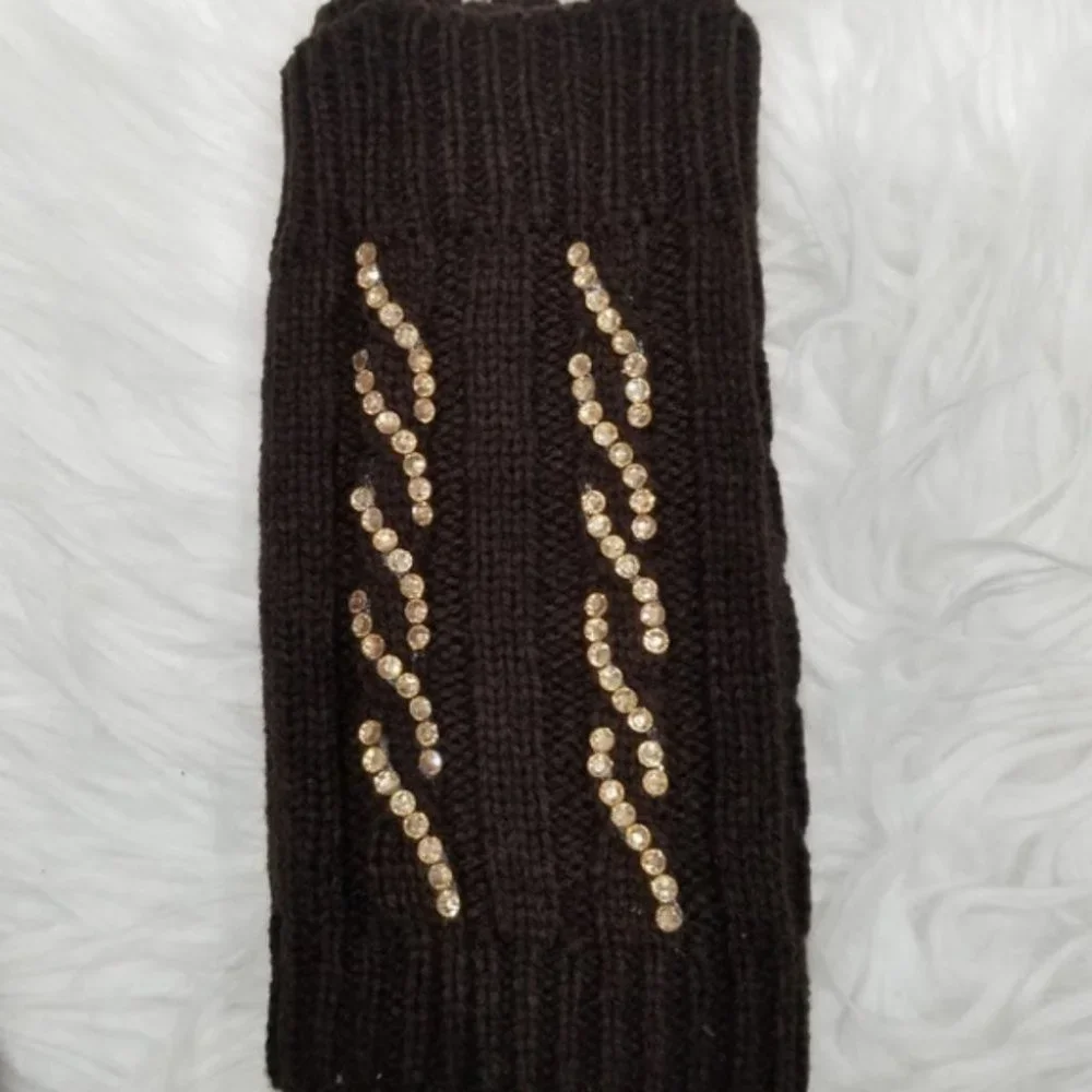 Brown, Tan, Black or gray KNITTED fIGERLESS GLOVES